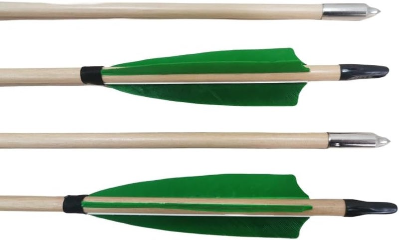 PG1ARCHERY 32INCH Archery Wooden Arrows Practice Target Arrows for Longbow Recurve Bow (Pack of 12) - Image 3